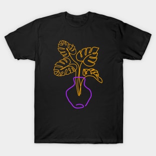 Monstera Love (orange-purple) T-Shirt